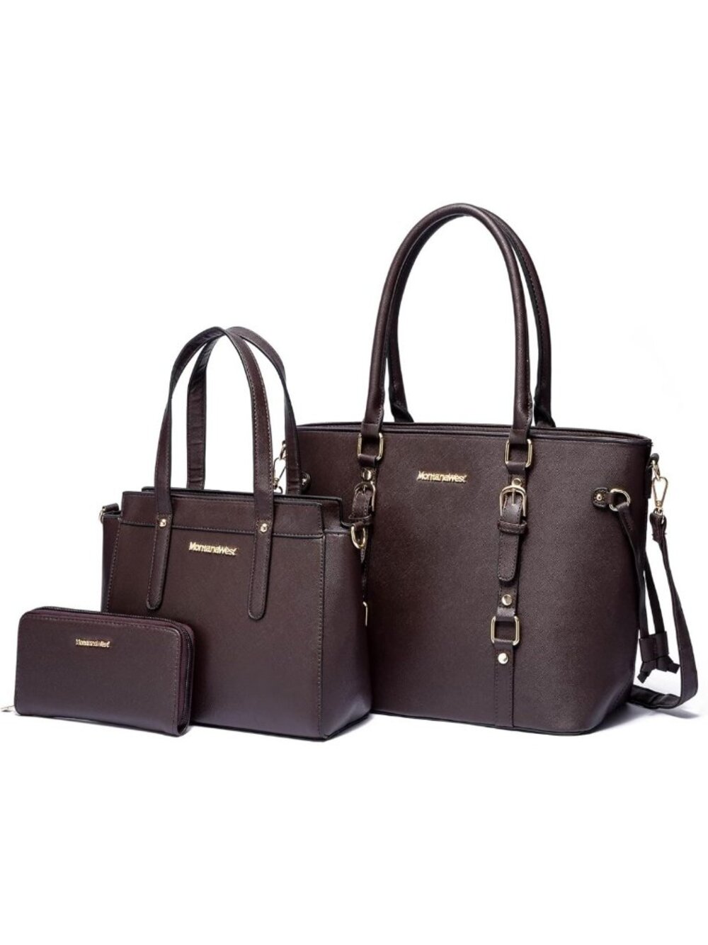 Stylish 3-Piece Tote Bag, Wallet & Shoulder Satchel Set for Women - Chic